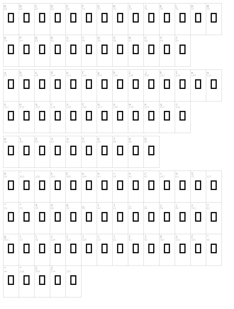 Fight Club font map